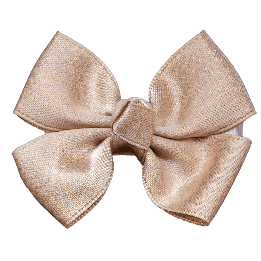 Hårspenne med sløyfe i metallic bånd