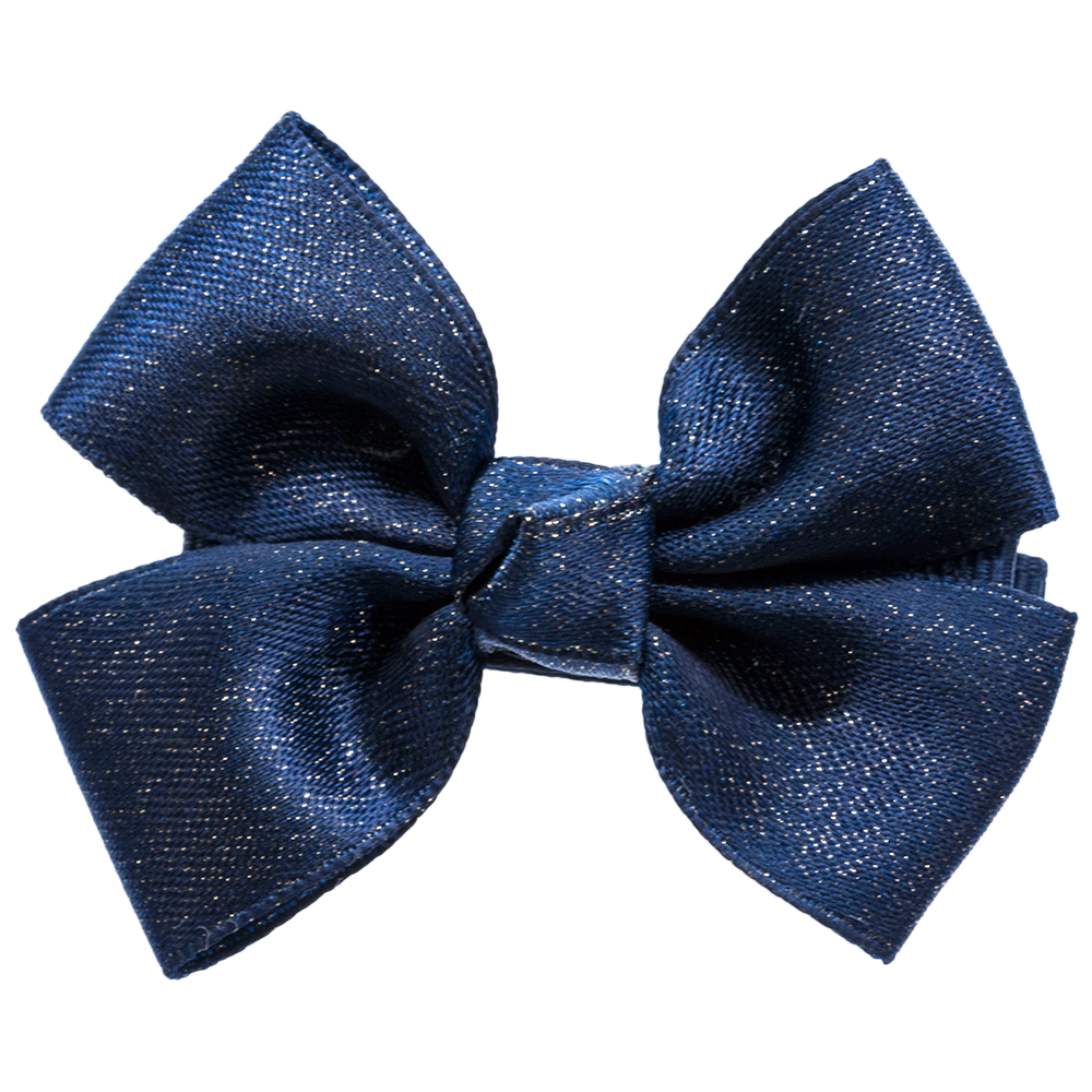 Hårspenne med sløyfe i metallic bånd