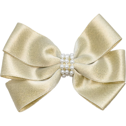 Hårsløyfe stor i satengbånd og perler