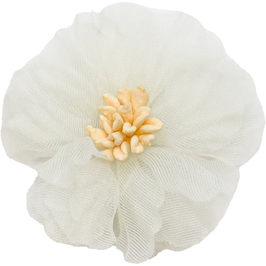 Baby hårspenne med organzablomst – antiskli