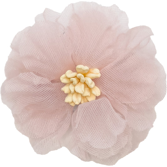 Baby hårspenne med organzablomst – antiskli