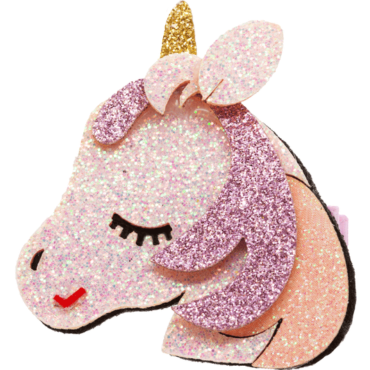Hårspenne med glitter enhjøring